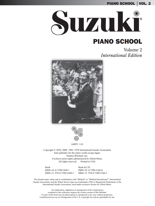Suzuki Piano School International Edition Piano Book Volume 2