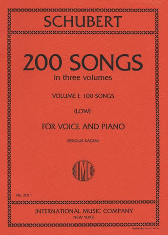 200 Songs in Three Volumes for Low Voice & Piano, Volume 1 - Schubert