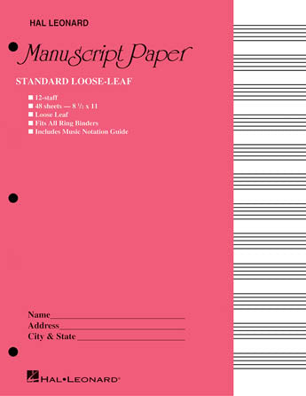 Hal Leonard Manuscript Paper- 12 Staff Loose-Leaf