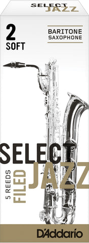 D'Addario Select Jazz Filed Baritone Saxophone Reeds, 5-Pack