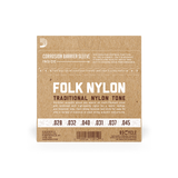 D'Addario Folk Silverplated Wound Nylon Ball End Guitar Strings
