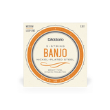 D'Addario Nickel-Plated Steel 5-String Medium Banjo Strings, 10-23