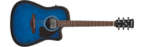 Ibanez PF50CE PF Series Open Pore Transparent Blue Sunburst Top Acoustic Electric Guitar