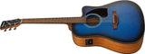 Ibanez PF50CE PF Series Open Pore Transparent Blue Sunburst Top Acoustic Electric Guitar