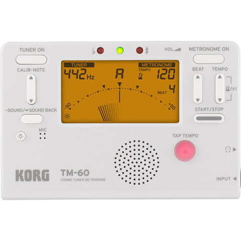 Korg TM60WH White Combo Tuner & Metronome
