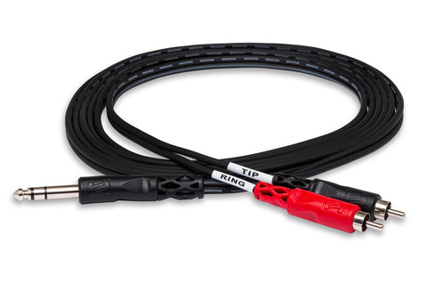 Hosa 2m Insert Cable 1/4 in TRS to Dual RCA