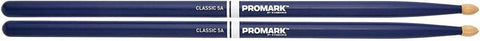 Promark TX5AW Painted Blue Hickory 5A Wood Tip Drumsticks