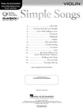 Hal Leonard Instrumental Play-Along -Simple Songs for Violin