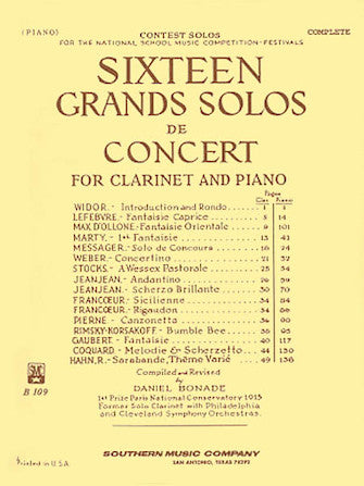 16 Grand Solos de Concert for Clarinet and Piano