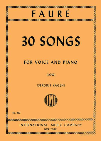 30 Songs for Low Voice & Piano - Fauré