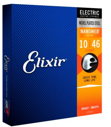 Elixir Nanoweb Light Nickel Plated Electric Guitar Strings, 10-46