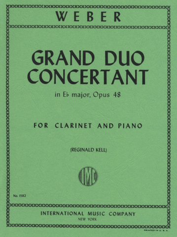 Grand Duo Concertant, Op. 48 for Clarinet & Piano - Weber