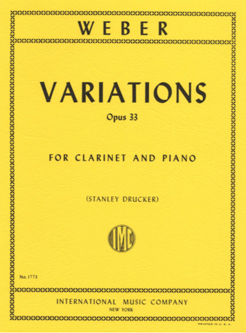 Variations for Clarinet and Piano, Op. 33 - Weber