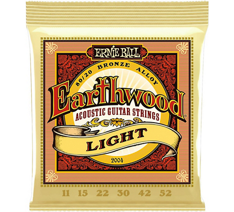 Ernie Ball Earthwood Light 80/20 Bronze Acoustic Guitar Strings, 11-52