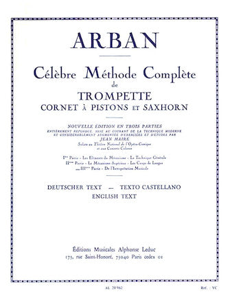 Celebre Methode Complete de Trompette Cornet a Pistons et Saxhorn Volume 3 - Arban