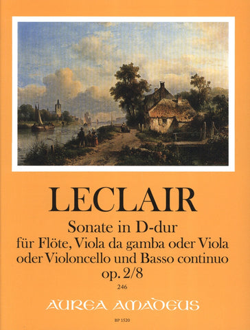 Sonata in D Major Op 2/8, for Mixed Woodwind/String Piano Trio - LeClair