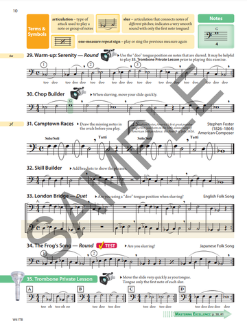 Tradition of Excellence Trombone Book 1 Brick Mortar Music