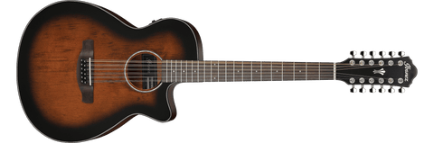 Ibanez AEG5012DVH Dark Violin Sunburst High Gloss 12-String Acoustic Electric Guitar