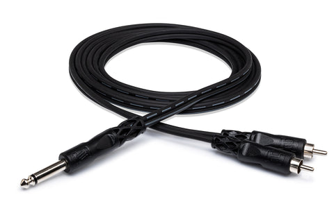Hosa 1/4" TS to Dual RCA Y Cable
