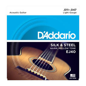 D'Addario Silk & Steel Light Guitar Strings, 11-47