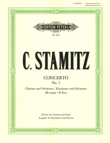 Concerto No 3 in B Flat Major for Clarinet and Piano - Stamitz