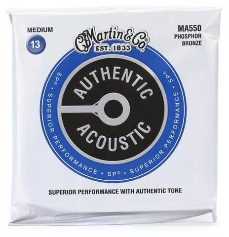 Martin Authentic Acoustic SP Phosphor Bronze Medium Acoustic Guitar Strings, 13-56
