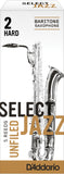 D'Addario Select Jazz Unfiled Baritone Saxophone Reeds, 5-Pack