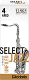 D'Addario Select Jazz Unfiled Tenor Saxophone Reeds, 5-Pack